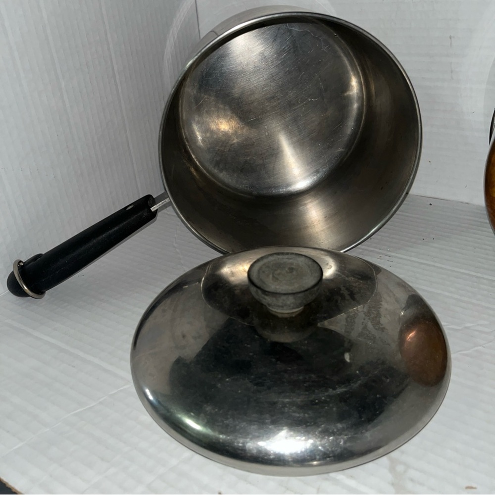 Lot Of 3 REVERE WARE Stainless Steel Copper Pots 2qt 4qt 6qt w/ Lids Cookware - Picture 5 of 9